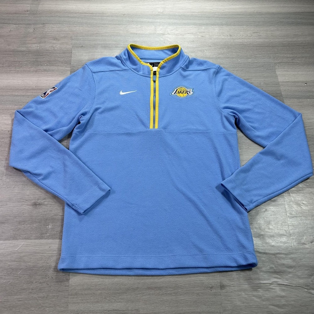 Los Angeles Lakers Pullover‎ Mens Small Blue NBA Basketball Nike Dri Fit 1/4 Zip
